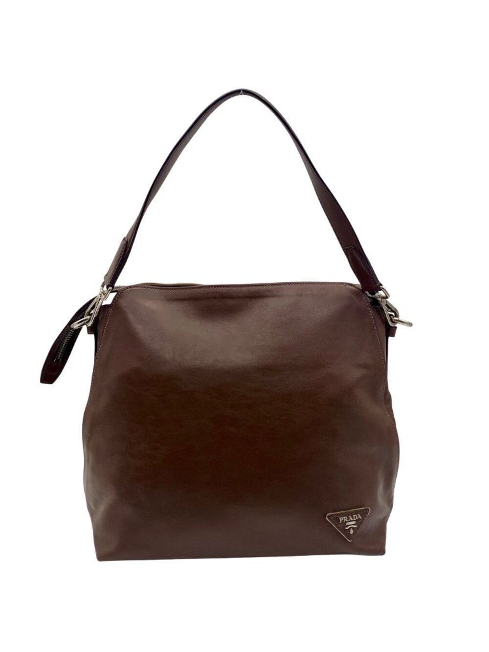 Prada Brown Cervo Leather Hobo Bag